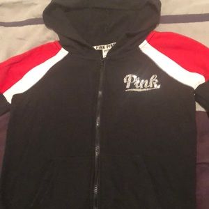 Pink vs zip up hoodie.